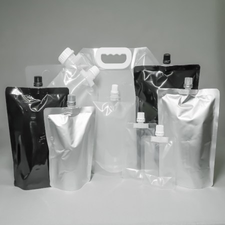 Clear, Black or Silver Stand-up Spout pouch - 50ml, 100ml, 250ml, 500ml , 1L, 2L, 3L, 5L